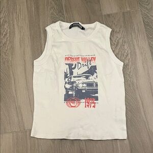 Girl Dangerous Girls White Tank Top Size: M